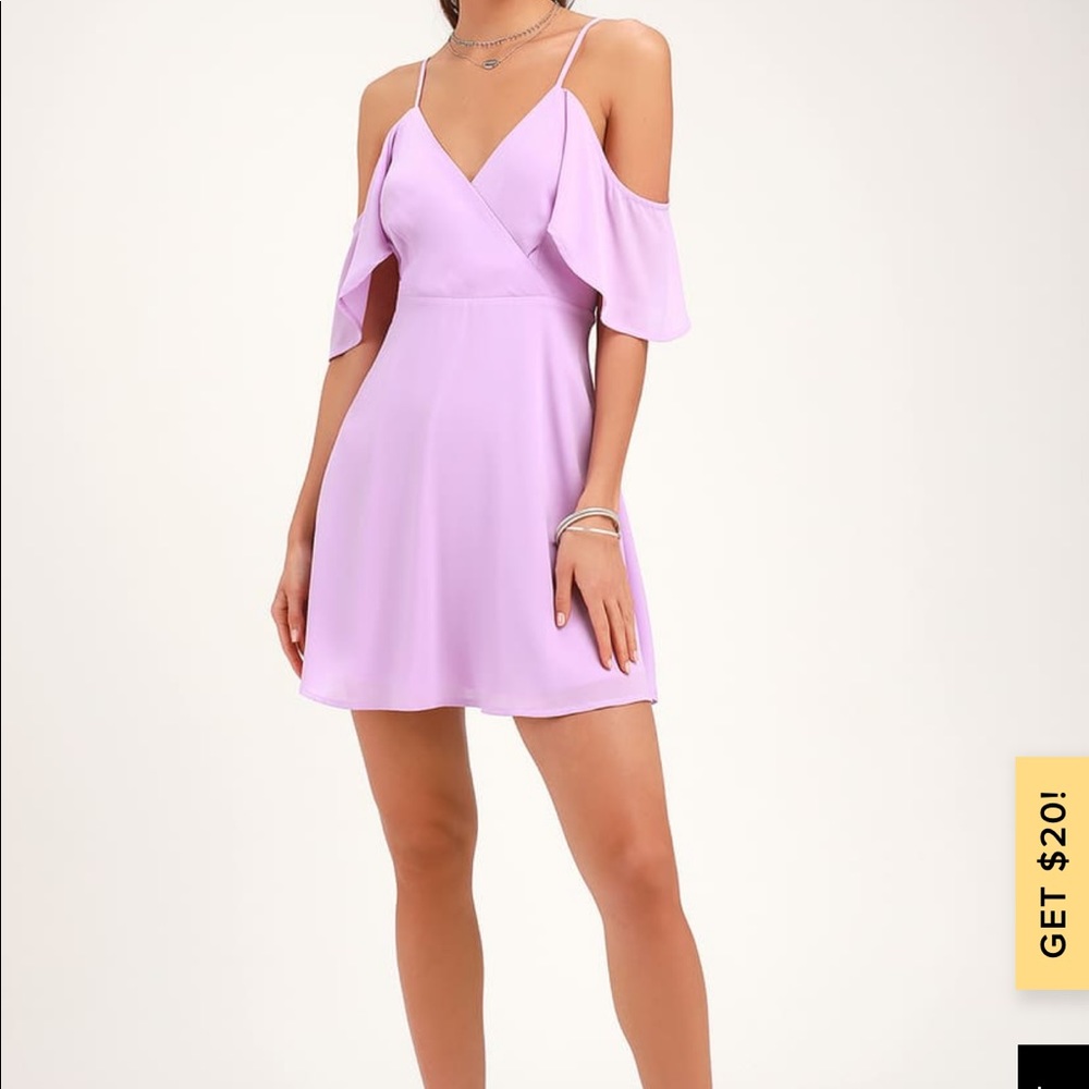 COPY - Lavender Off-the-Shoulder Skater Dress
